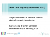 Crohn’s Life Impact Questionnaire (CLIQ) presentation now available
